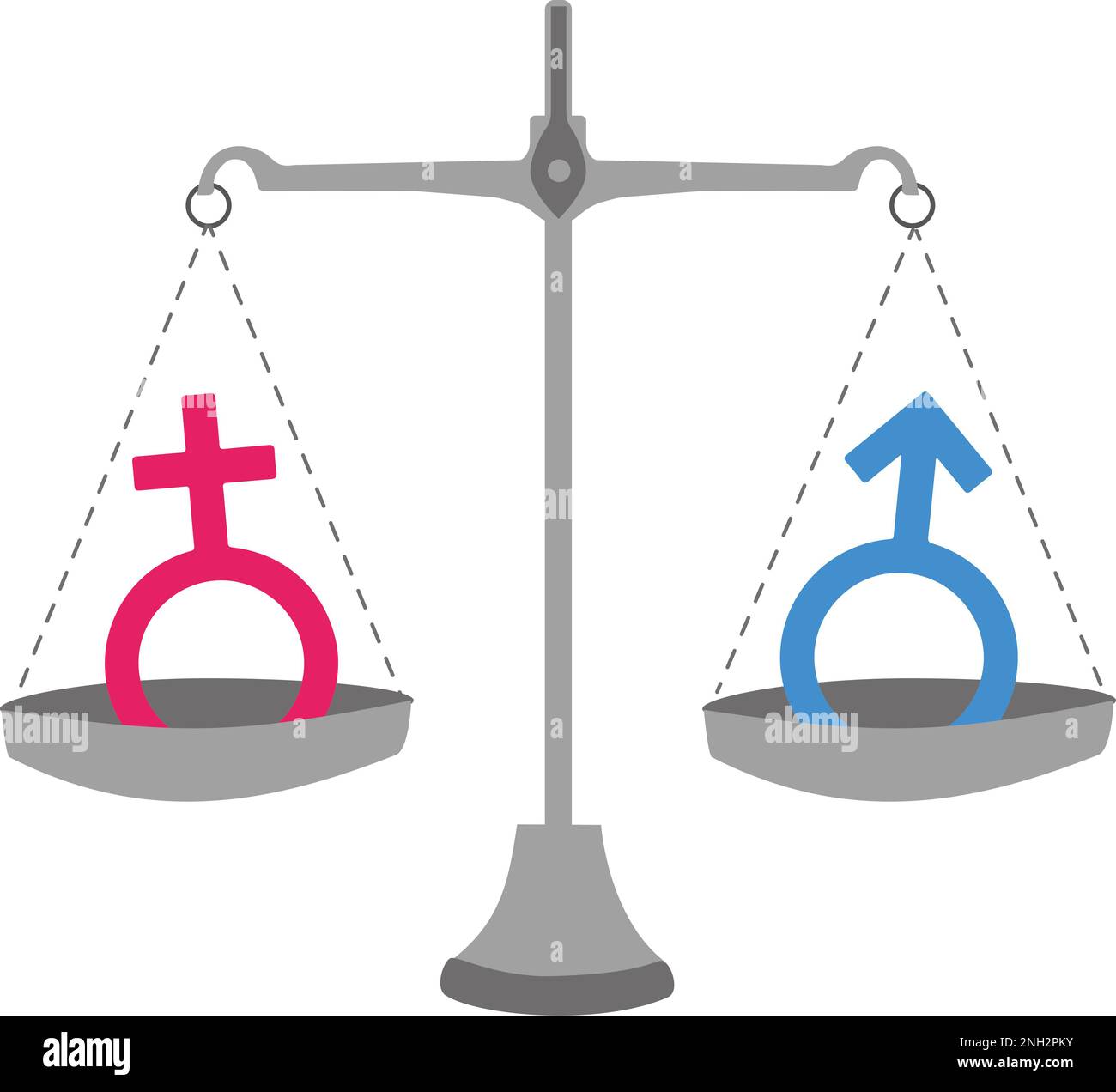 equilibrio de pesos que representan igualdad de derechos entre mujeres 