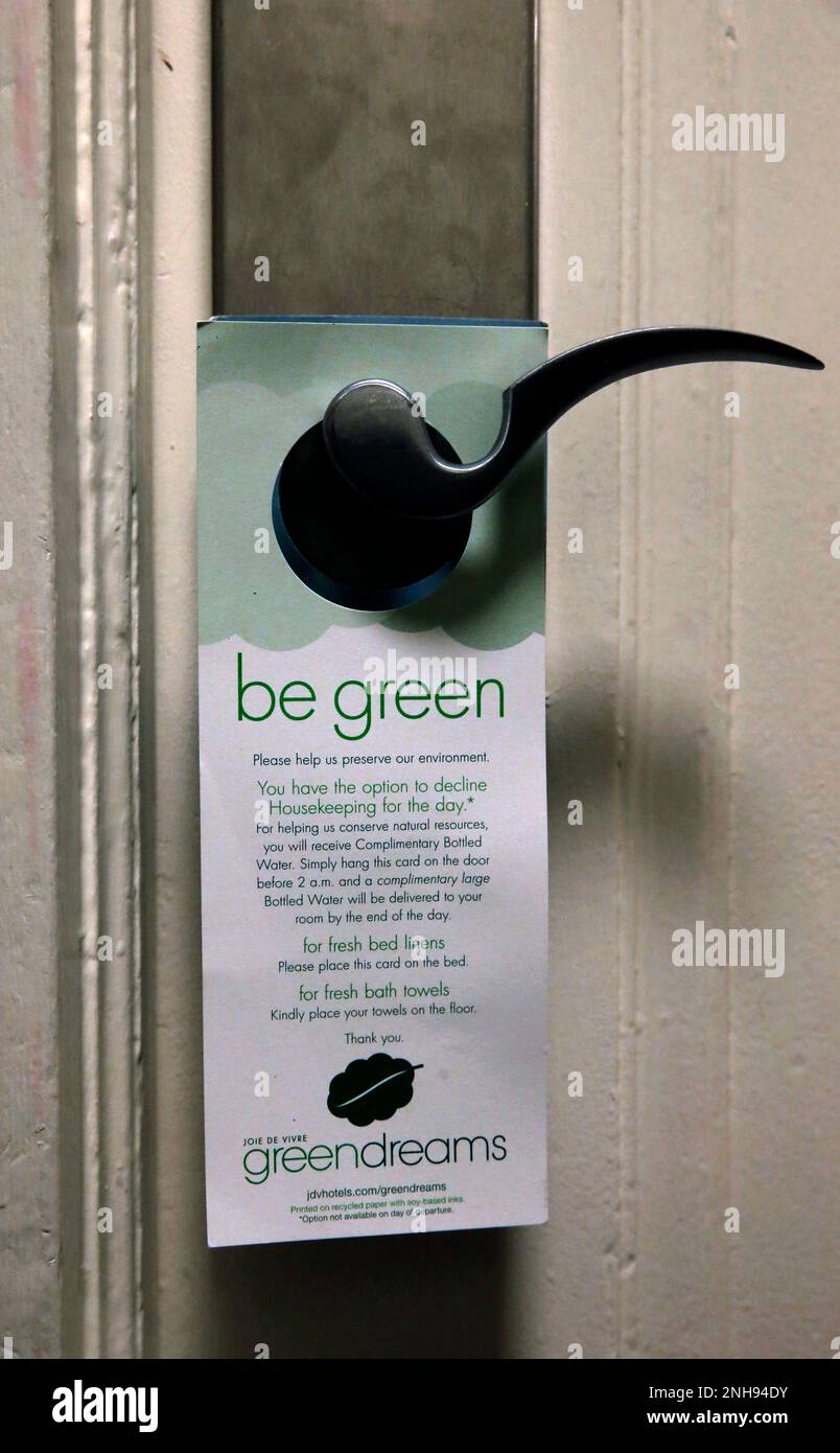 Guests can opt out of housekeeping service in order to conserve water