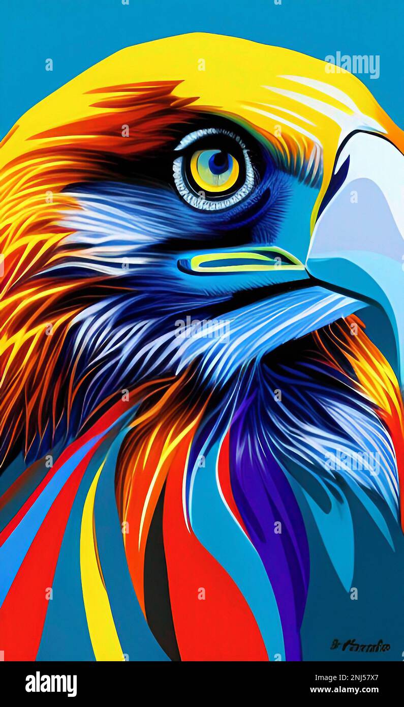 Arte colorido del águila, pintura del arte fino, dibujo de la mascota de la  ilustración. Conveniente para la impresión, la industria creativa, la moda,  y cualquier relacionado Fotografía de stock - Alamy
