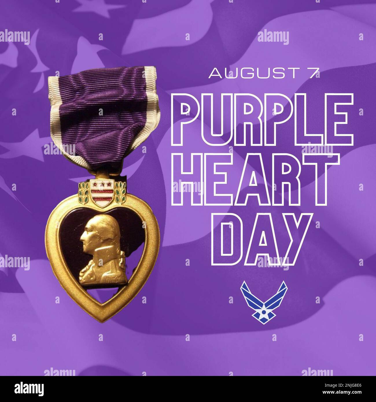 Un gráfico que se puede utilizar para el Día Nacional del Corazón Púrpura. (EE. UU Gráfico de la Guardia Nacional Aérea por Tech. SGT. Caila Arahood) Foto de stock