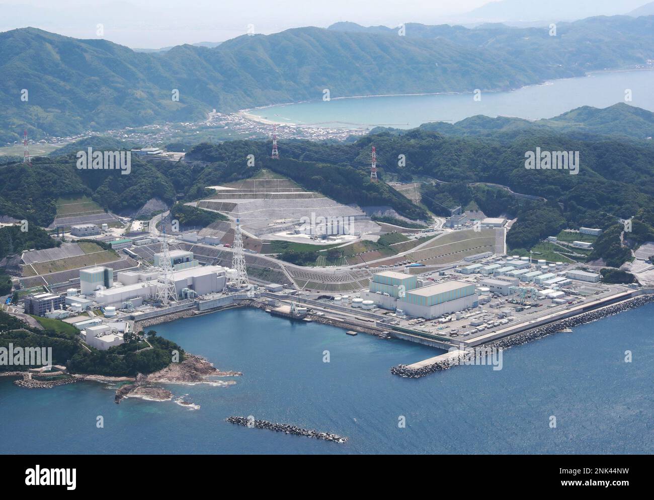 An aerial photo shows the Shimane Nuclear Power of the Chugoku Electric