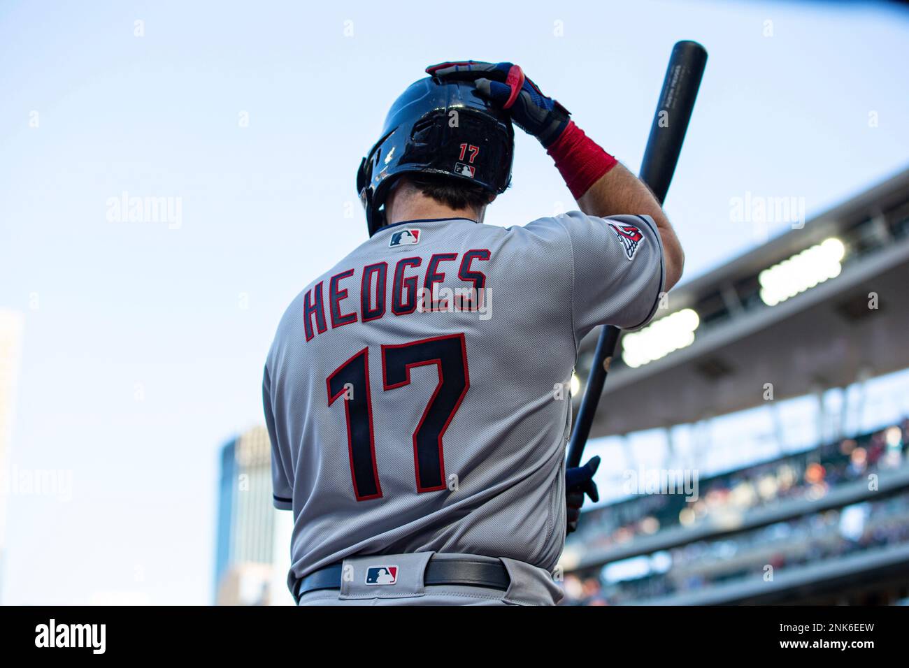 MINNEAPOLIS, MN MAY 14 Cleveland Guardians catcher Austin Hedges (17