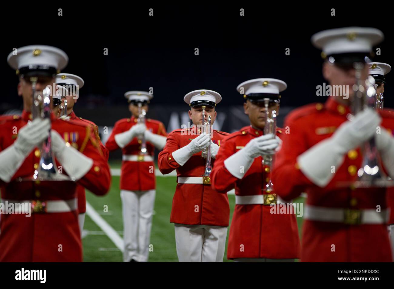 Infantes de marina con “El propio Comandante”, EE.UU Marine Drum y