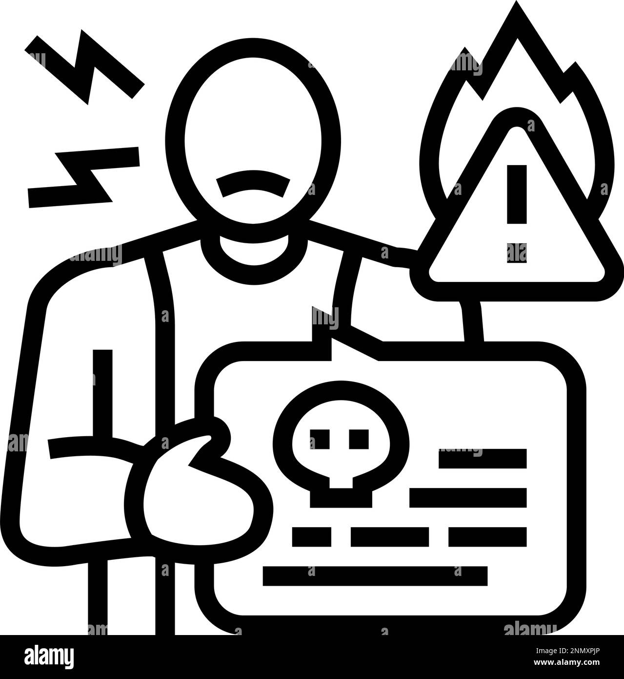 línea de crisis de personal icono ilustración vectorial Imagen Vector