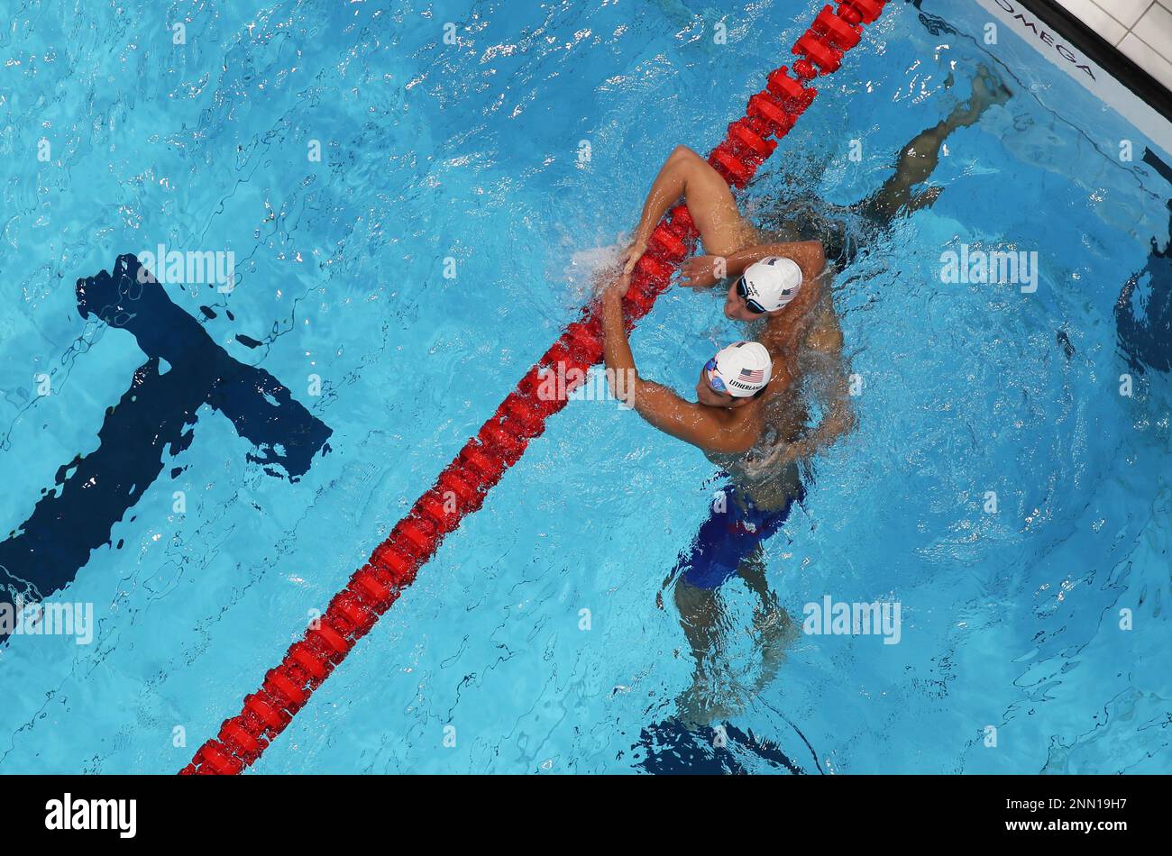 KALISZ Chase (top) of Unites States reacts with LITHERLAND Jay after
