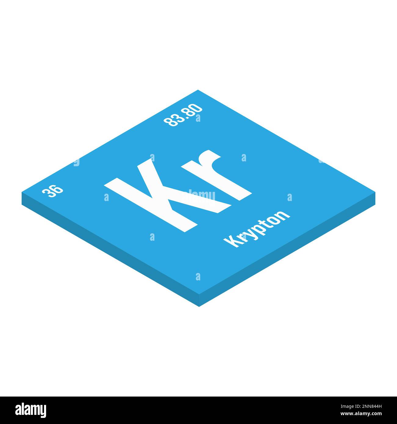 Krypton, Kr, elemento de tabla periódica con nombre, símbolo, número atómico y peso. Gas inerte Krypton, Kr, elemento de tabla periódica con nombre, símbolo, número atómico y peso. Gas inerte