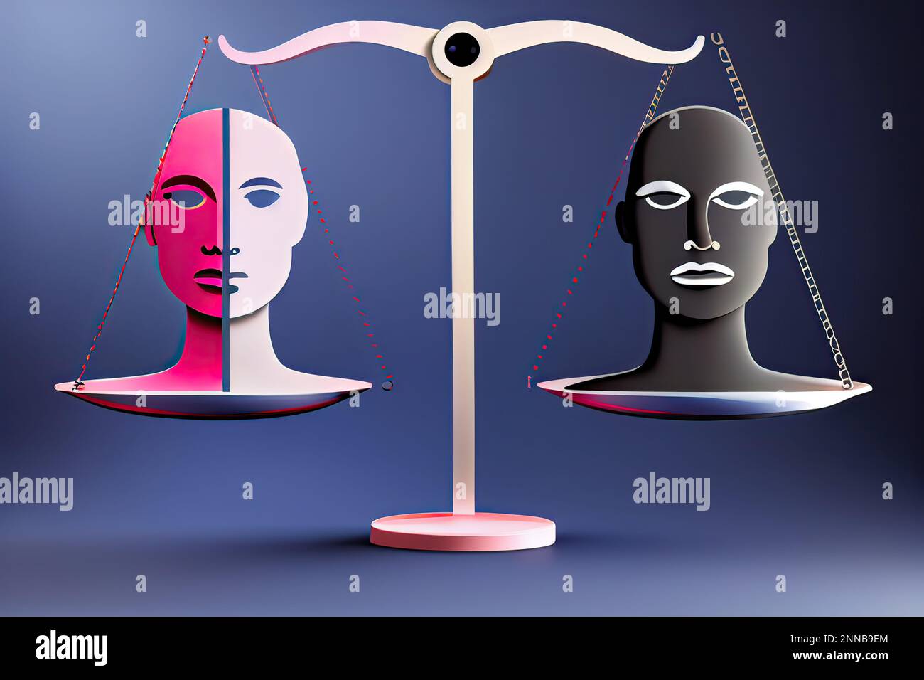 Ilustración Generativa De Ia Del Concepto De Igualdad De Género Hombre Y Mujer Con Símbolo En 2061
