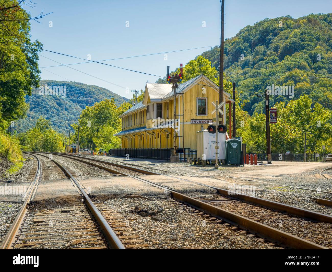 Distrito histórico de Thurmond, Parque Nacional y Reserva New River Gorge, Virginia Occidental, EE.UU Foto de stock