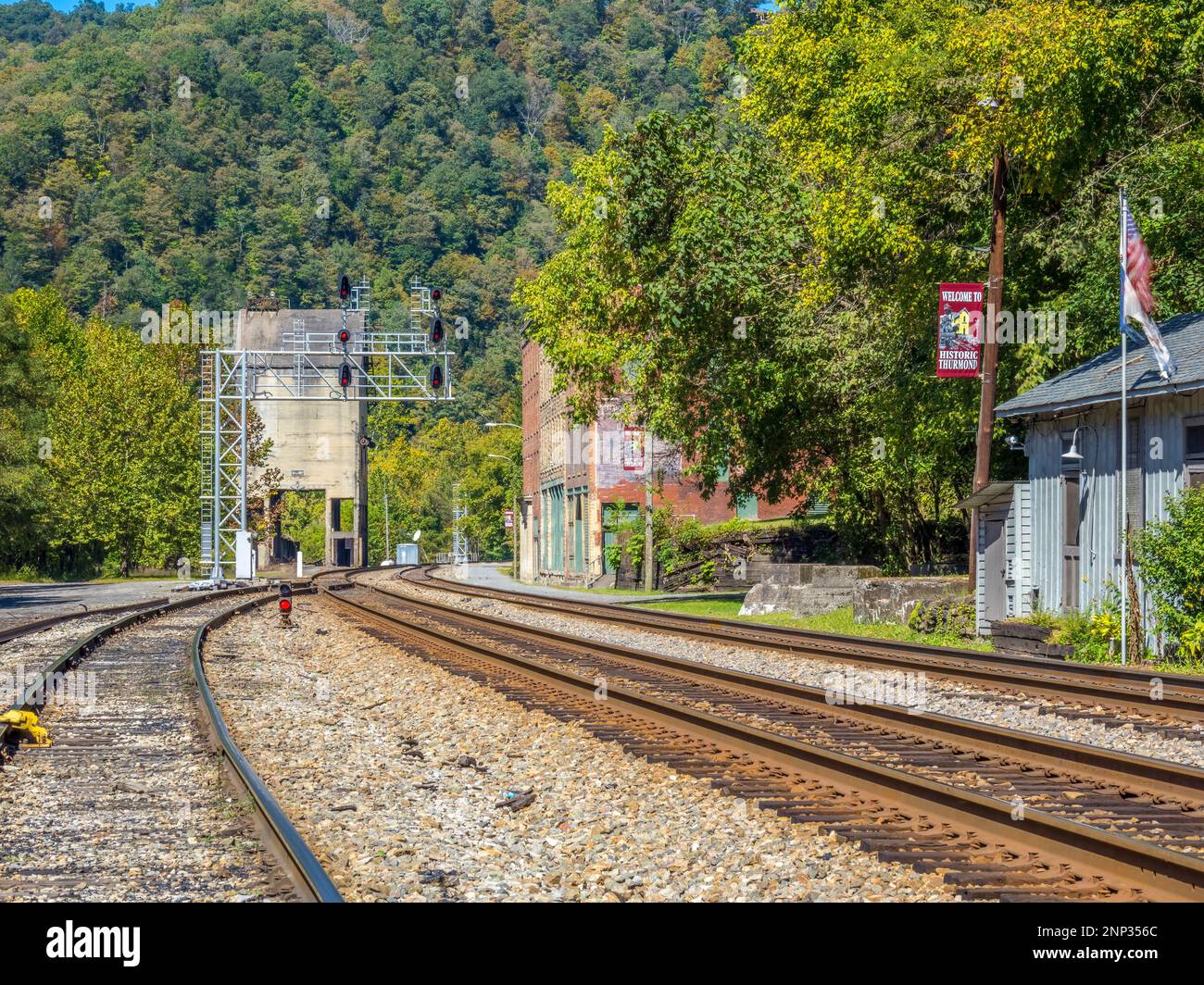 Distrito histórico de Thurmond, Parque Nacional y Reserva New River Gorge, Virginia Occidental, EE.UU Foto de stock