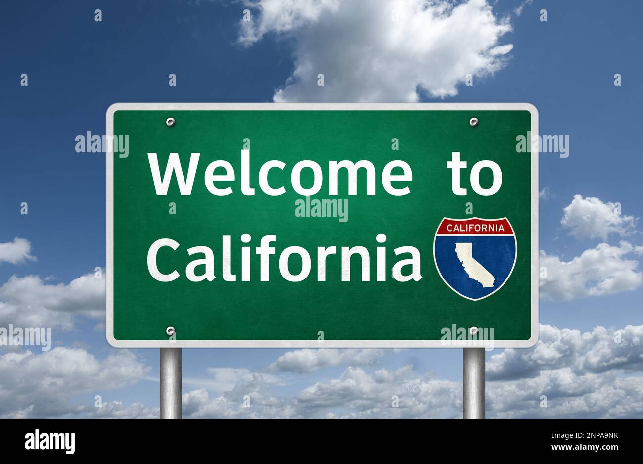 Bienvenido a US State Claifornia en el oeste de los Estados Unidos Foto de stock