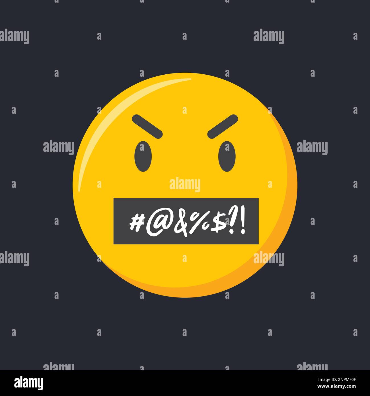 Icono de emoji. Enojado y malvado Emoticon, ilustración vectorial