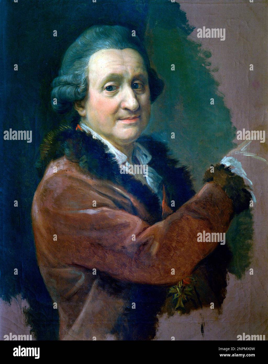 Pompeo Batoni, autorretrato de Pompeo Girolamo Batoni, (1708-1787) pintor italiano Foto de stock