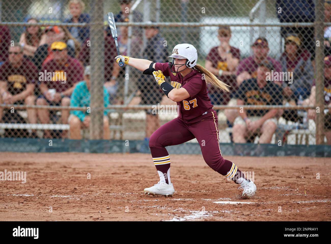 Minnesota Gophers Ali Lindner (67) bats during an NCCA Softball game