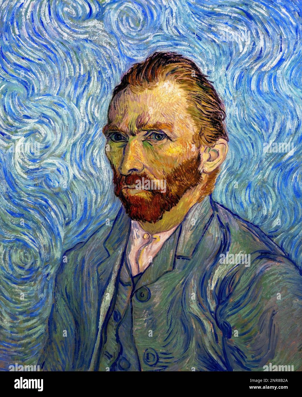 Pintura autorretrato, Vincent Van Gogh, 1889. Foto de stock