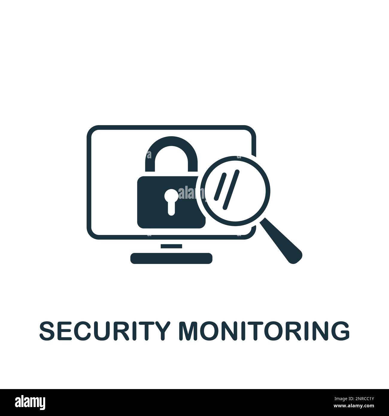 Icono de supervisión de seguridad. Signo simple monocromo de la