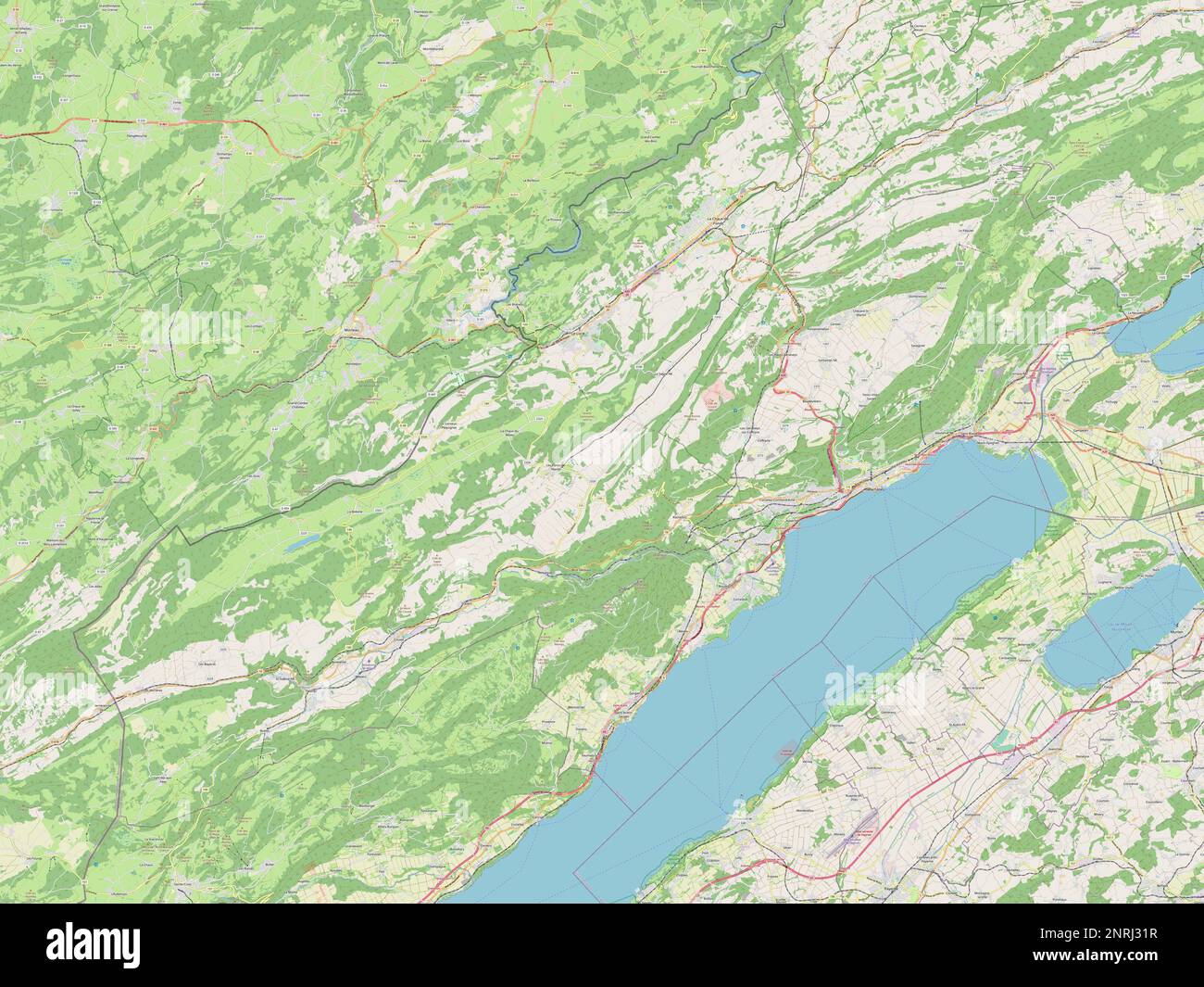 Neuchatel, cantón de Suiza. Abrir Street Map Fotografía de stock Alamy