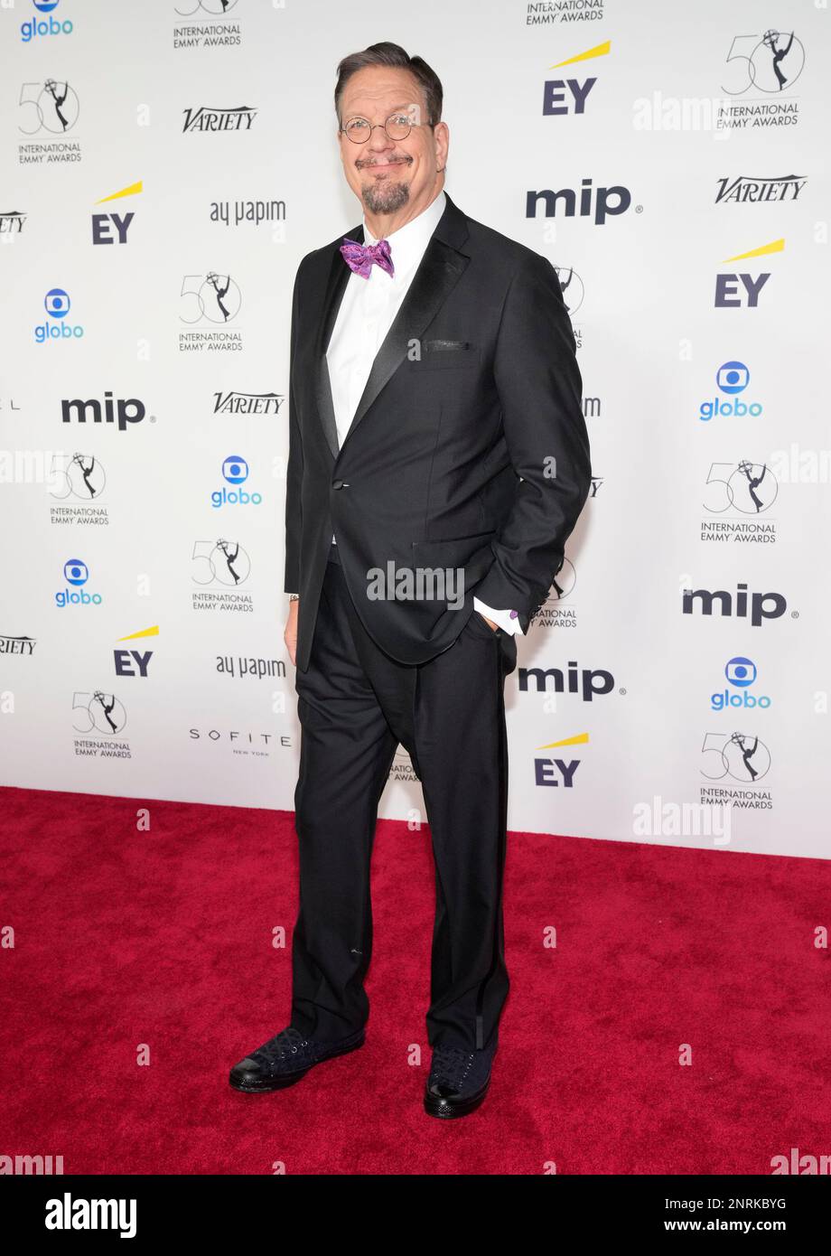 FILE - Penn Jillette attends the 50th International Emmy Awards on