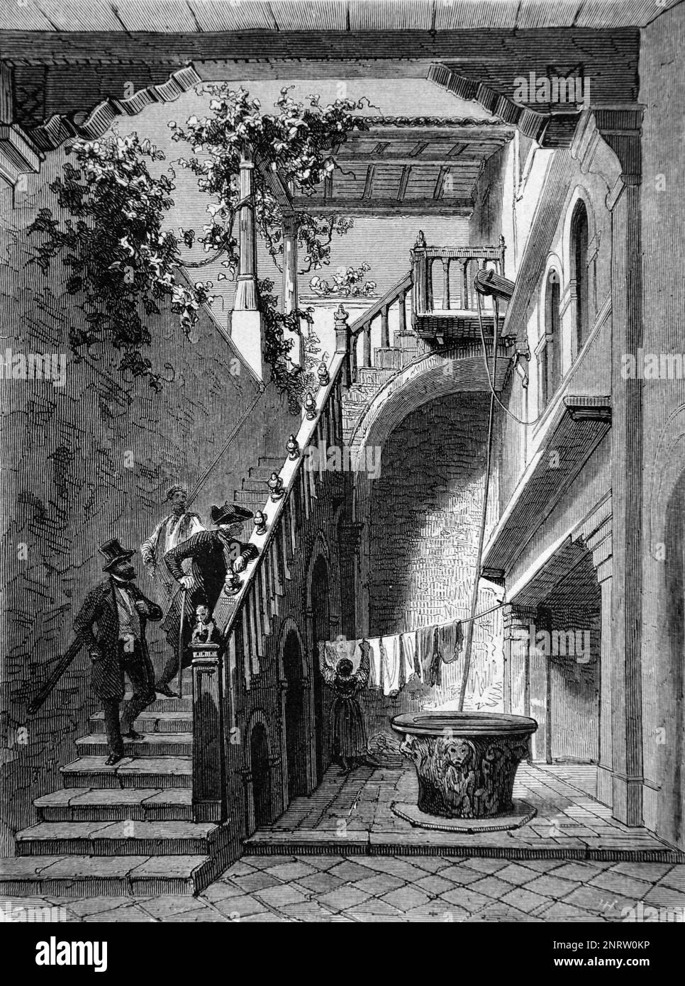 Patio de la Casa Goldoni, o Casa di Carlo Goldoni, una mansión gótica