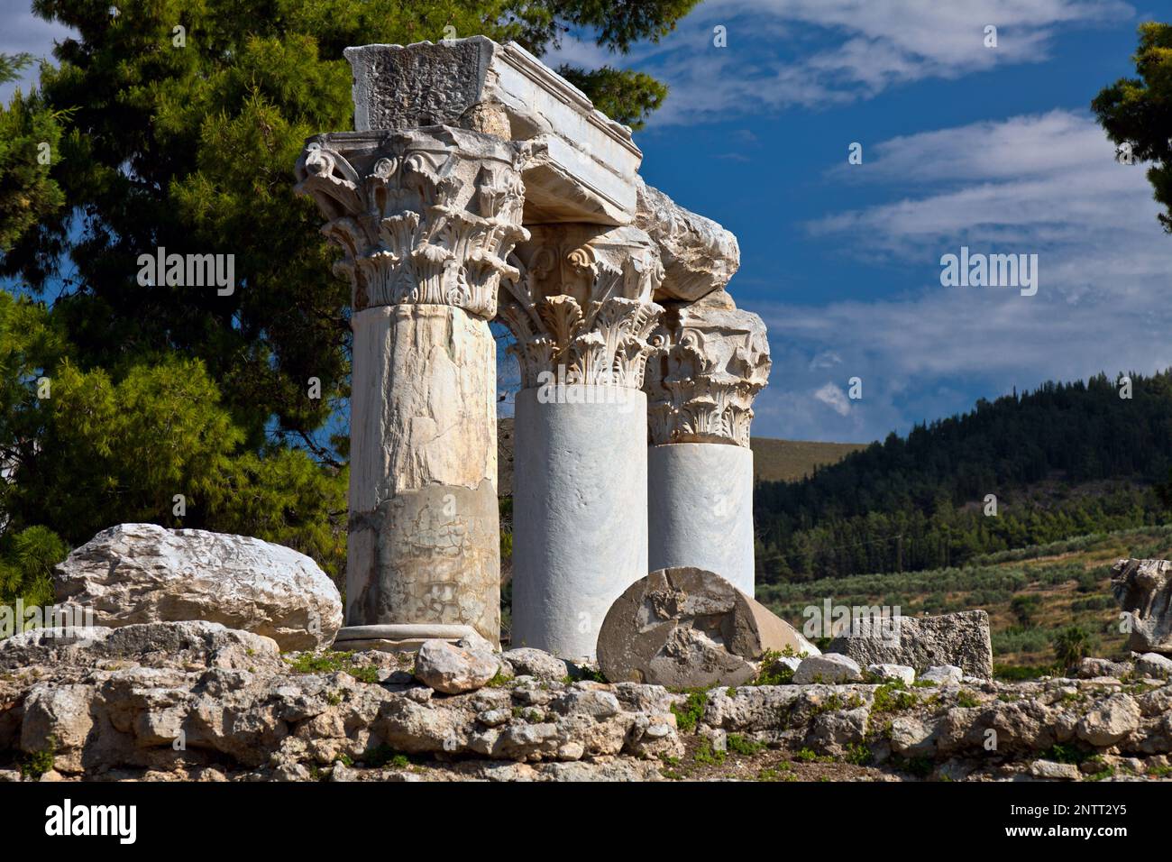 Templo de Octavia. Antiguo Corinto, sitio arqueológico. Corinto, Grecia
