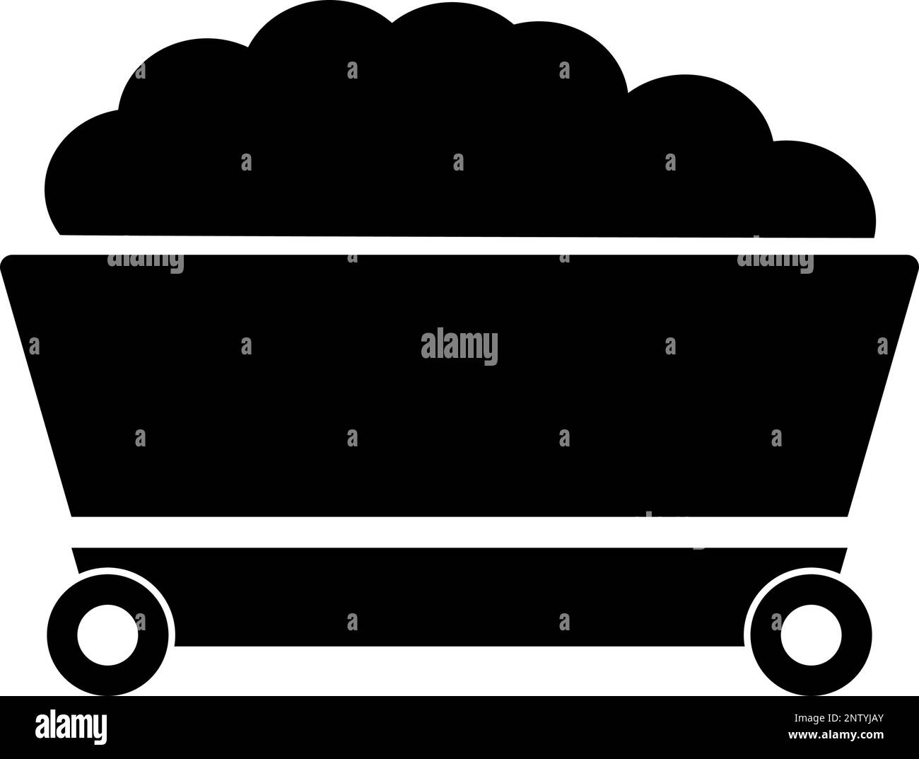 Icono de carro con carbón cargado. Vector editable. Ilustración del Vector