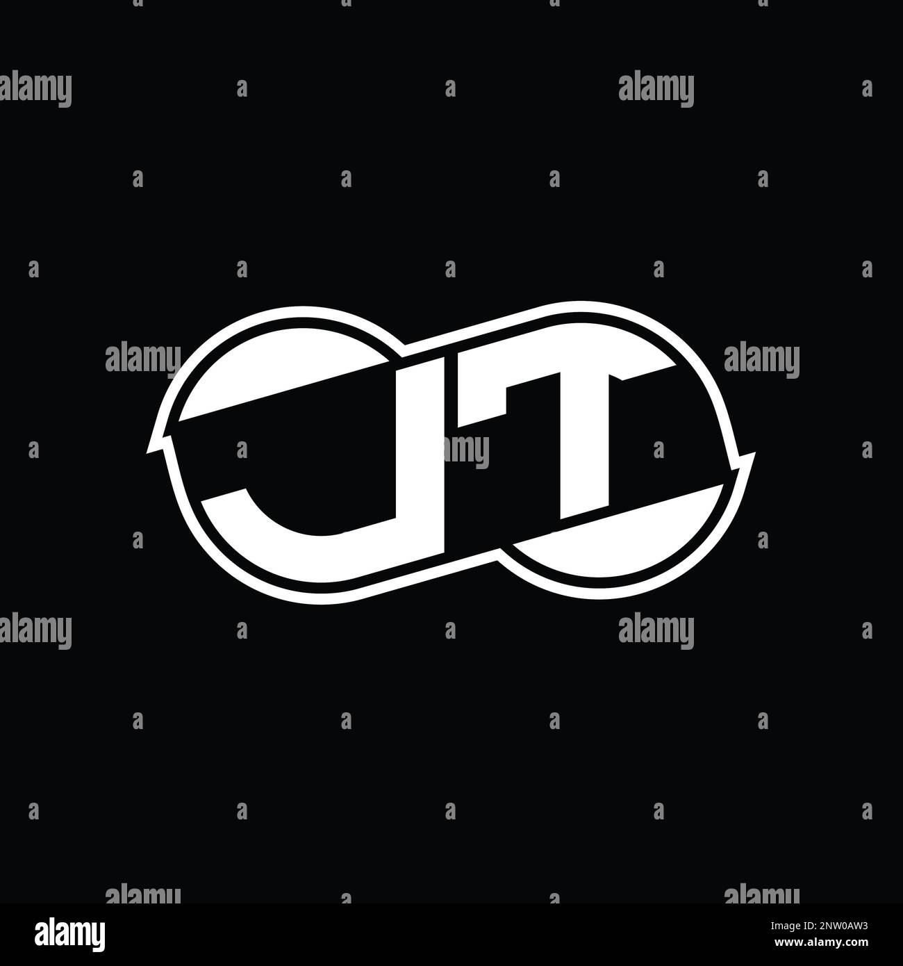 JT Logo monograma abstracto infinito forma media redonda vector imágenes  plantilla de diseño Fotografía de stock - Alamy
