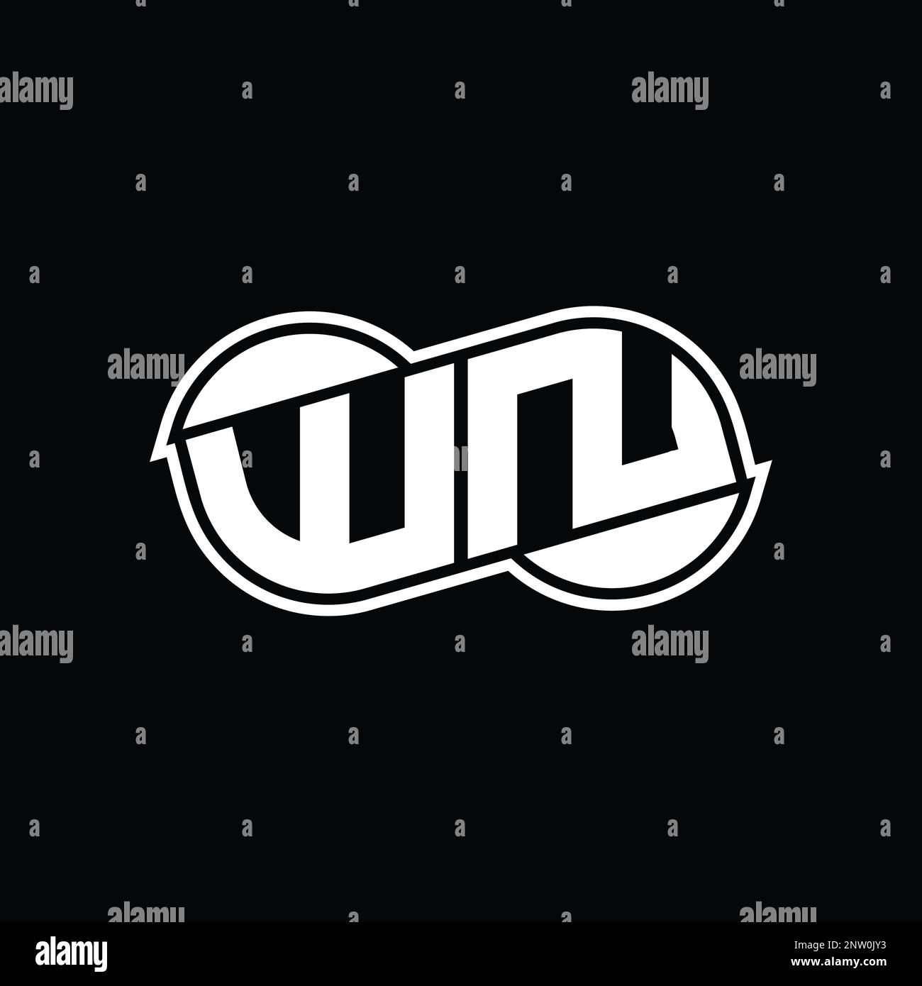 WN Logo monograma abstracto infinito forma media redonda vector imágenes  plantilla de diseño Fotografía de stock - Alamy
