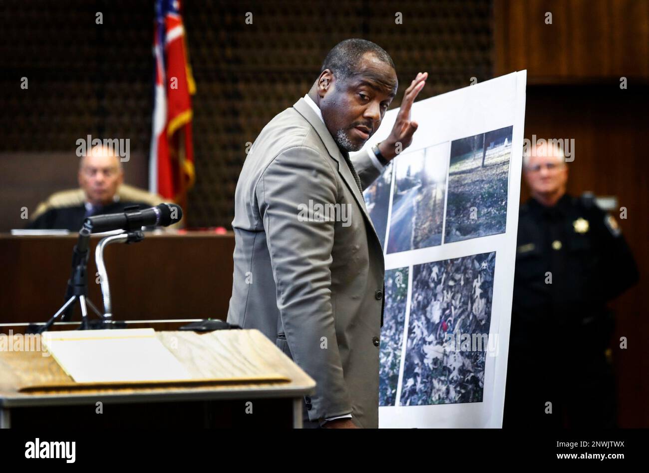 Defense attorney Alton Peterson on the second day of the retrial of