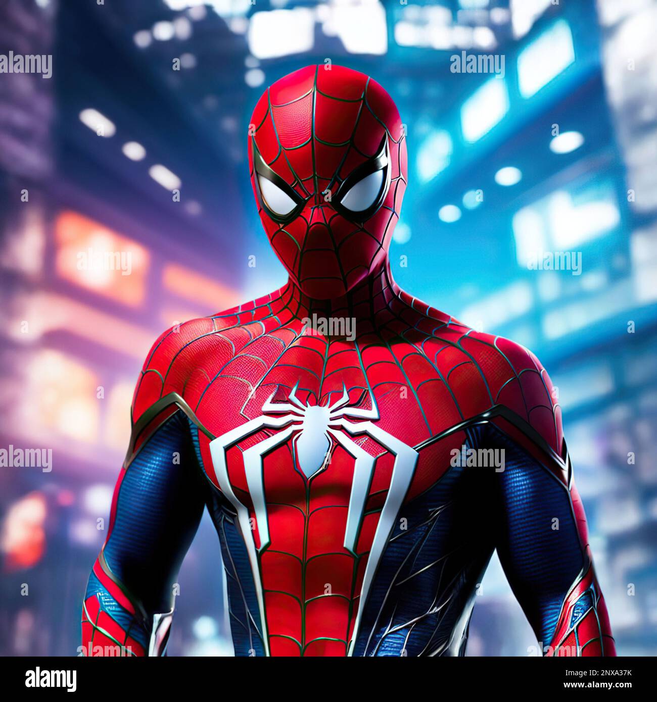 El increíble Spider-Man con la ciudad en el fondo Fotografía de stock -  Alamy