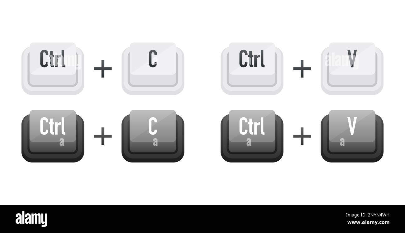 Teclas Ctrl C Y Ctrl V Teclas Del Teclado Teclas De Método Abreviado Imagen Vector De Stock Alamy 