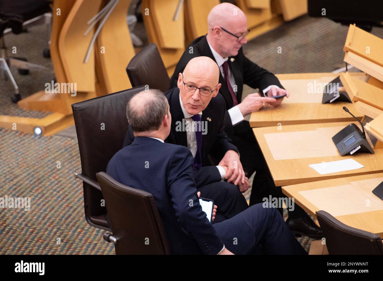 Edimburgo, Escocia, Reino Unido. 2nd de marzo de 2023. EN LA FOTO: John Swinney MSP, Primer Ministro de Escocia, anunció su intención de dimitir. Hoy, a las 3pm en su cuenta de twitter, dijo: “Después de casi 16 años como Ministro, he escrito hoy al Primer Ministro para decirle que cuando su sucesor sea nombrado dejaré el Gobierno. Servir a Escocia ha sido el privilegio de mi vida. Gracias.” Crédito: Colin D Fisher/CDFIMAGES.COM Crédito: Colin Fisher/Alamy Live News Foto de stock