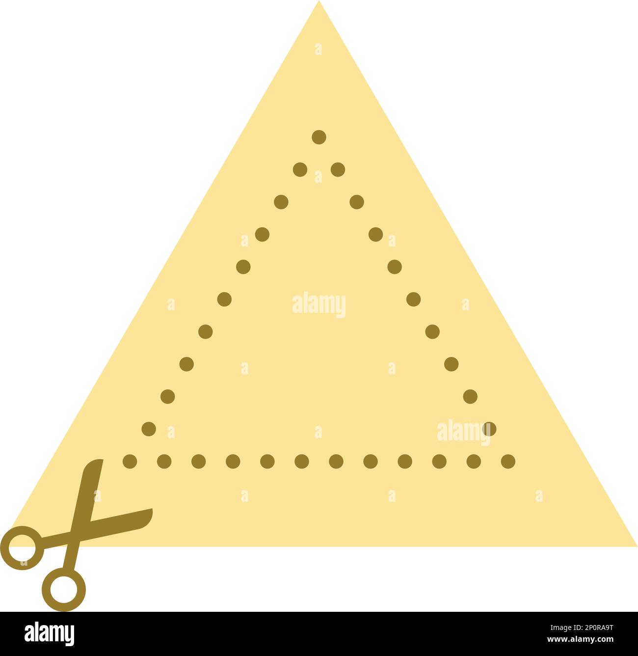 Actividades de práctica de corte elemento de símbolo de forma de triángulo para la actividad de tijeras preescolares para el desarrollo de habilidades motoras para niños Ilustración del Vector