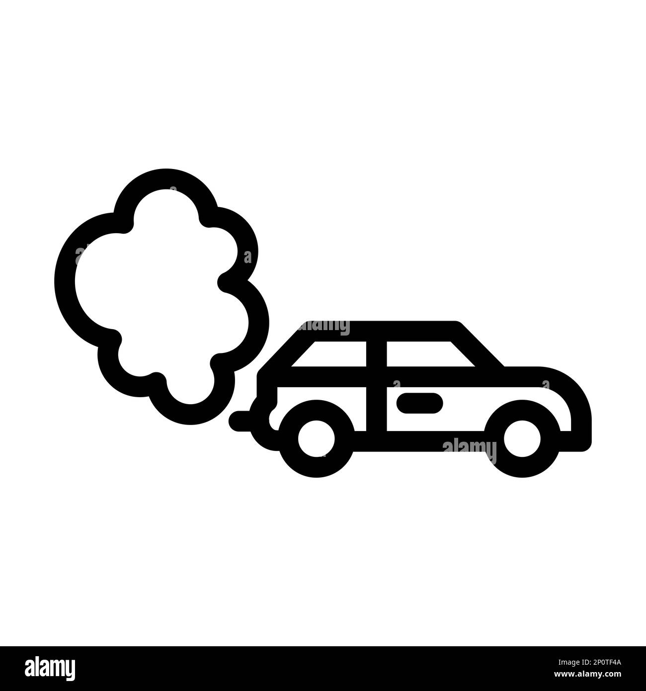 Icono De Línea Gruesa Del Vector De La Contaminación Del Coche Para El Uso Personal Y Comercial 