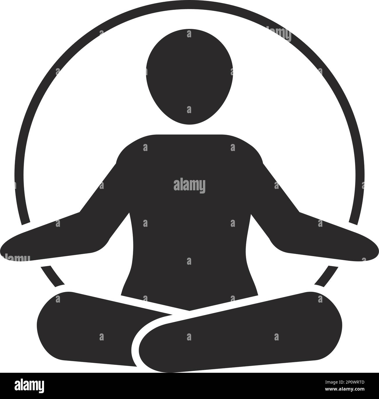 Yoga meditación fitness icono. Vector símbolo sobre fondo transparente Ilustración del Vector