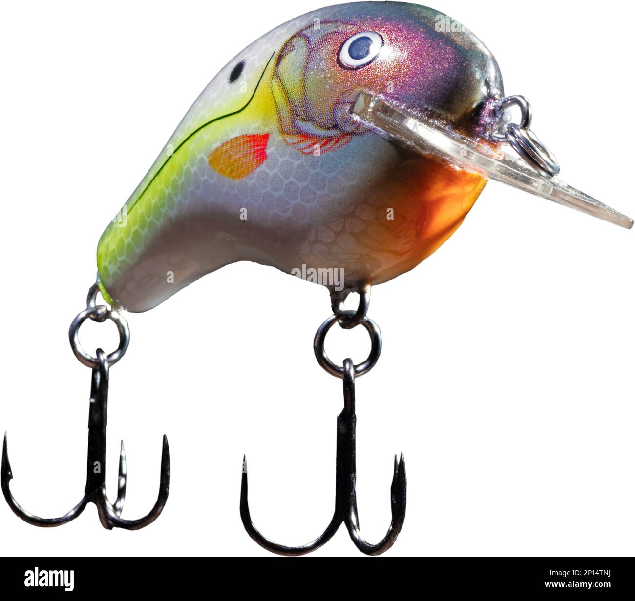 CRANKBAIT señuelo de pesca que tiene un vientre naranja y blanco Foto de stock