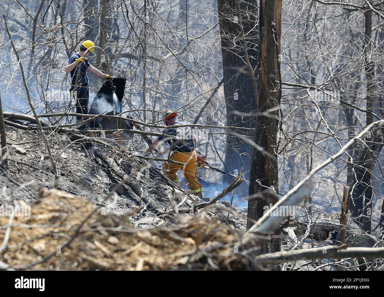 Blake Alley, left, paramedic, and Captain Don Altice, with the Roanoke