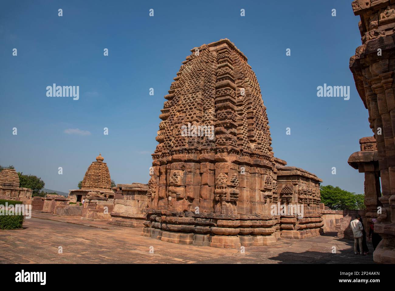 Kashi Vishwanath templo en Pattadakal, que es un sitio del Patrimonio Mundial de la UNESCO. Fue construido durante el gobierno de la dinastía Chalukya Foto de stock