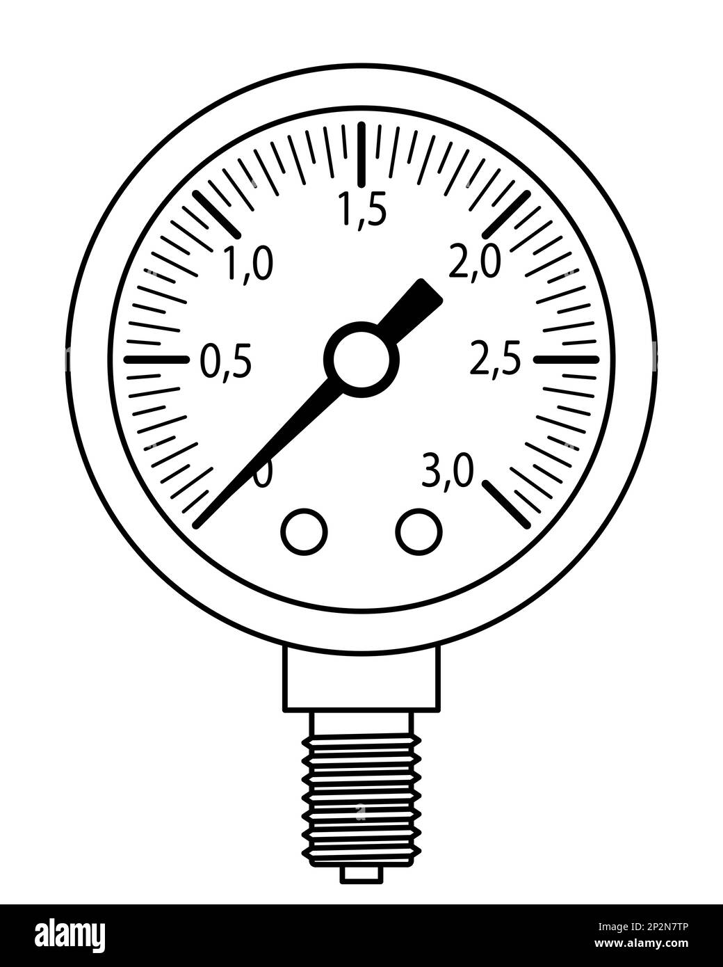 Ilustración de contorno de una medición de manómetro Imagen Vector de