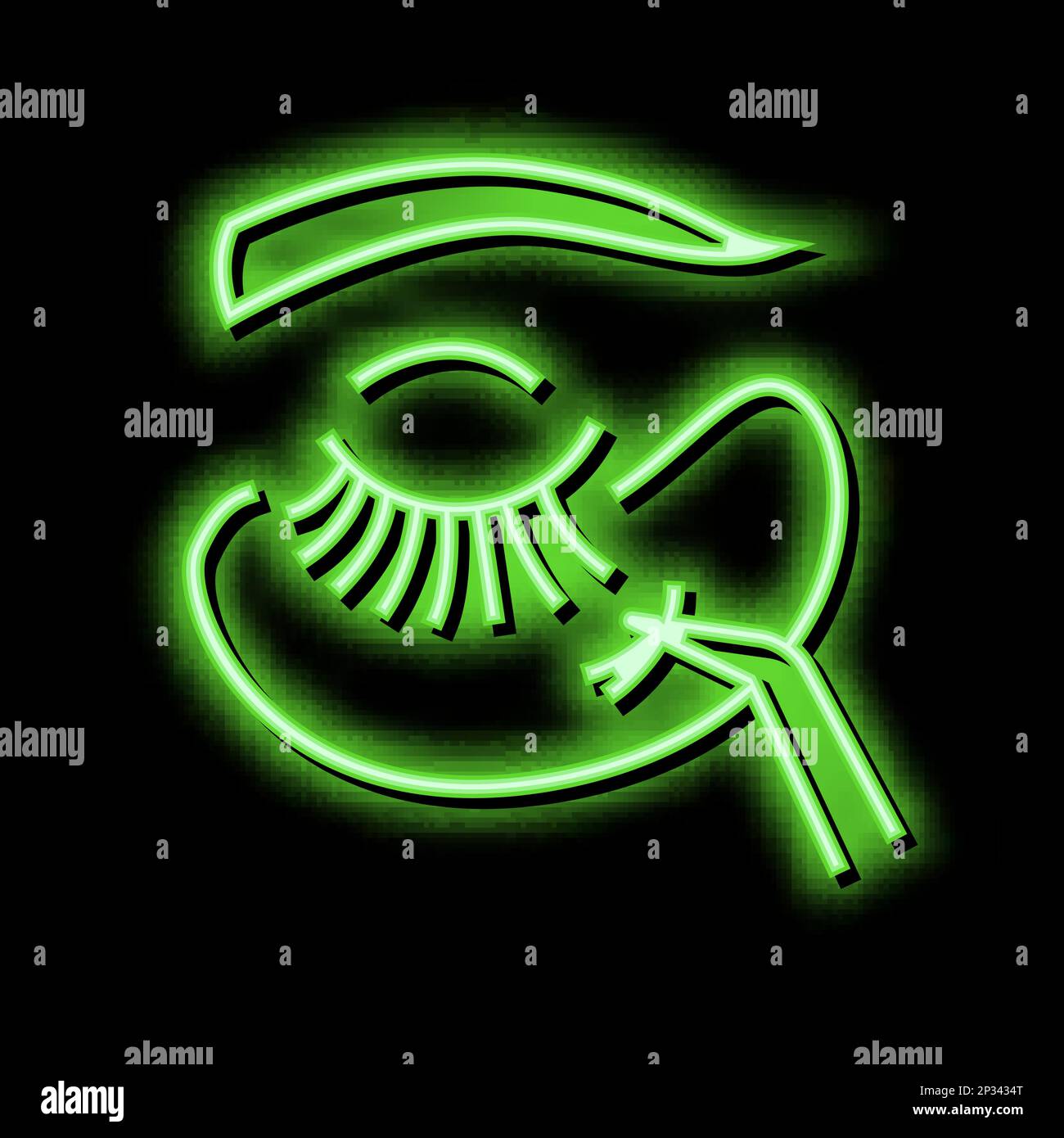 aplicación de pestañas neón brillo icono ilustración Imagen Vector de stock  - Alamy
