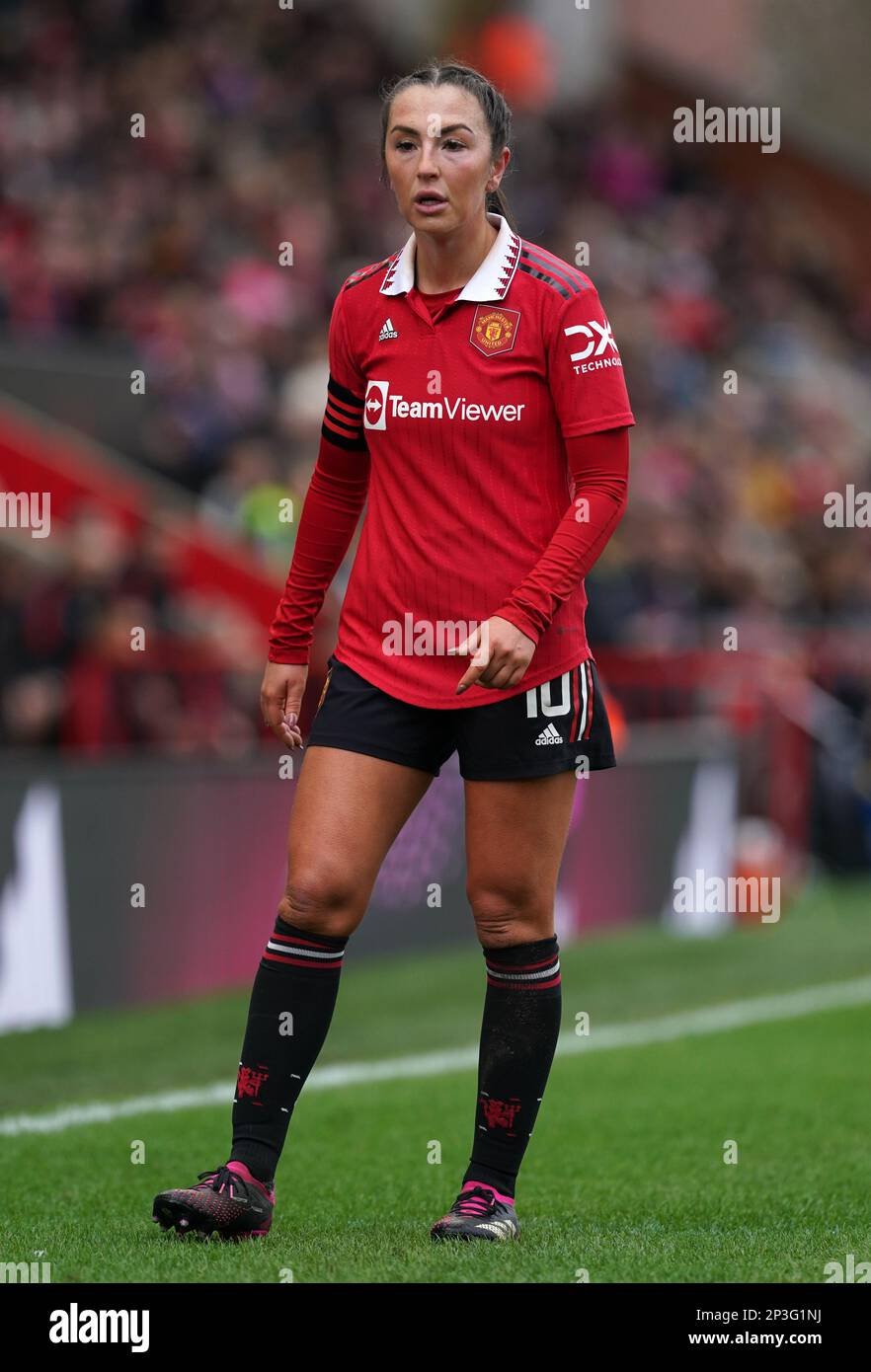 Katie Zelem del Manchester United durante el partido de la Superliga Femenina Barclays en Leigh Sports Village, Manchester. Fecha de la fotografía: Domingo 5 de marzo de 2023. Foto de stock