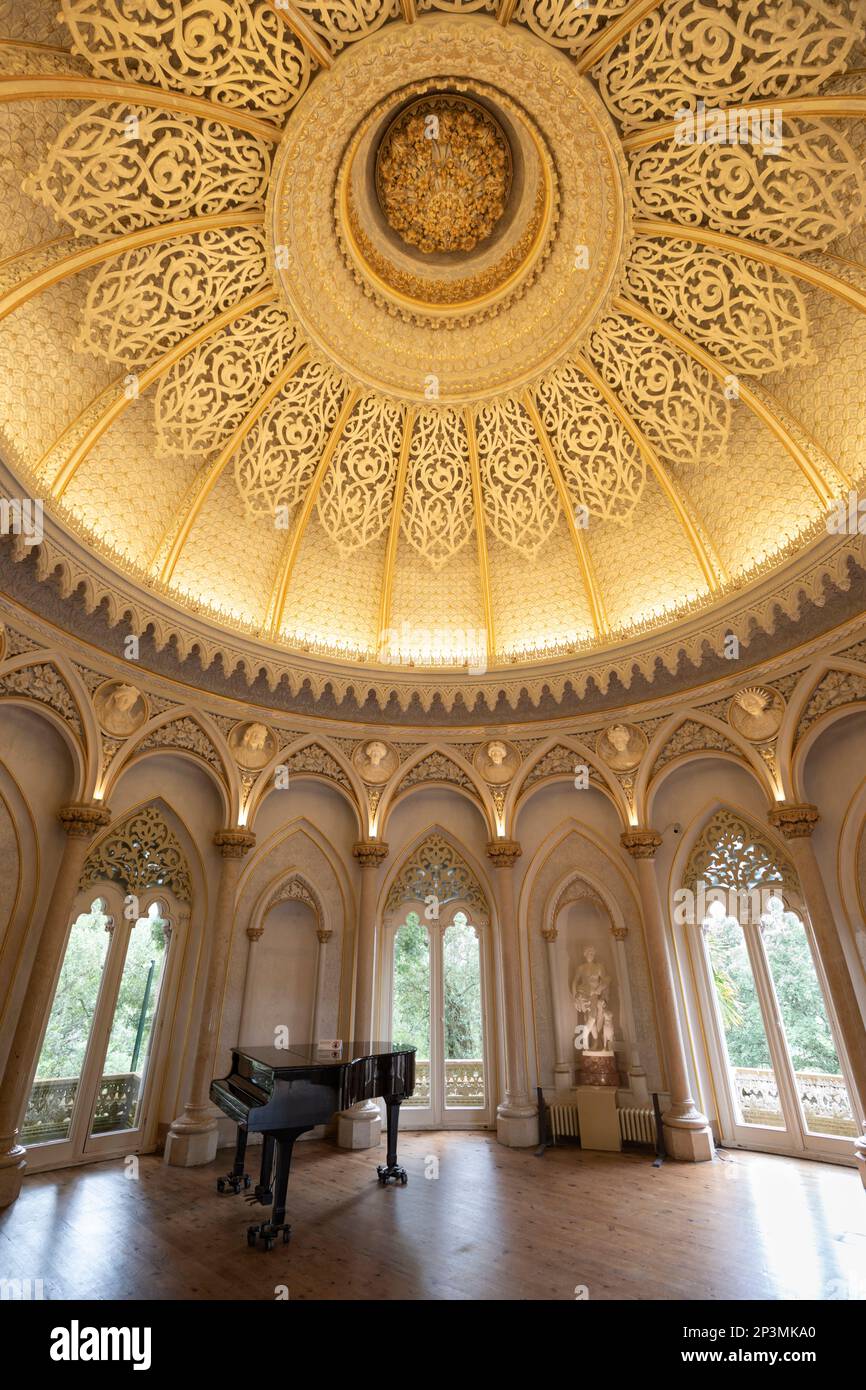 Interior del Palacio de Monserrate, Sintra, Región de Lisboa, Portugal, Europa Foto de stock