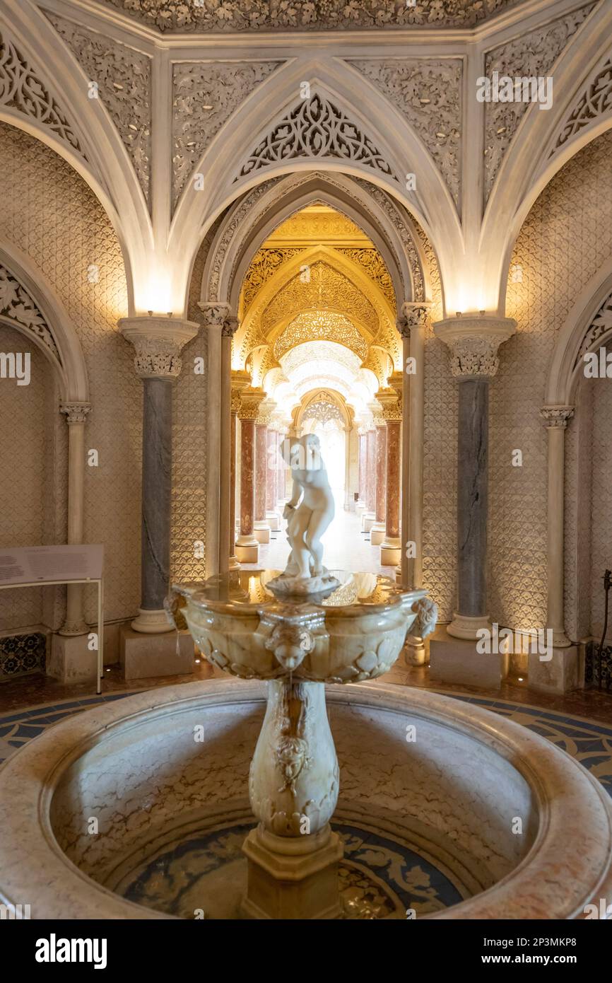 Interior del Palacio de Monserrate, Sintra, Región de Lisboa, Portugal, Europa Foto de stock