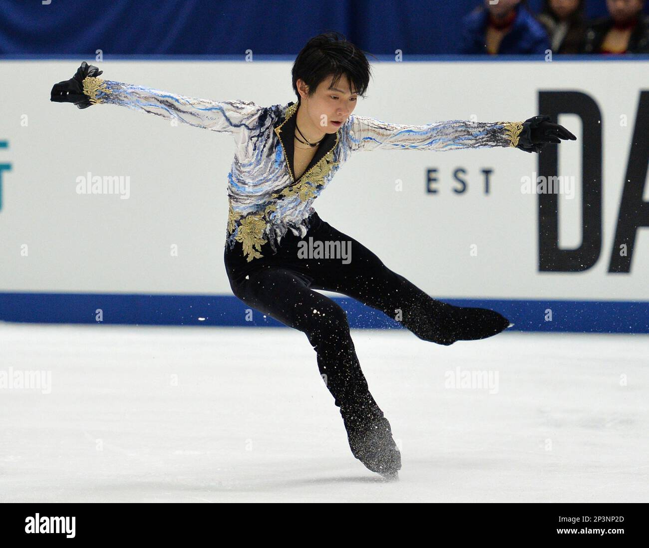 Yuzuru Hanyu, the Olympic gold medalist and world champion, shows his