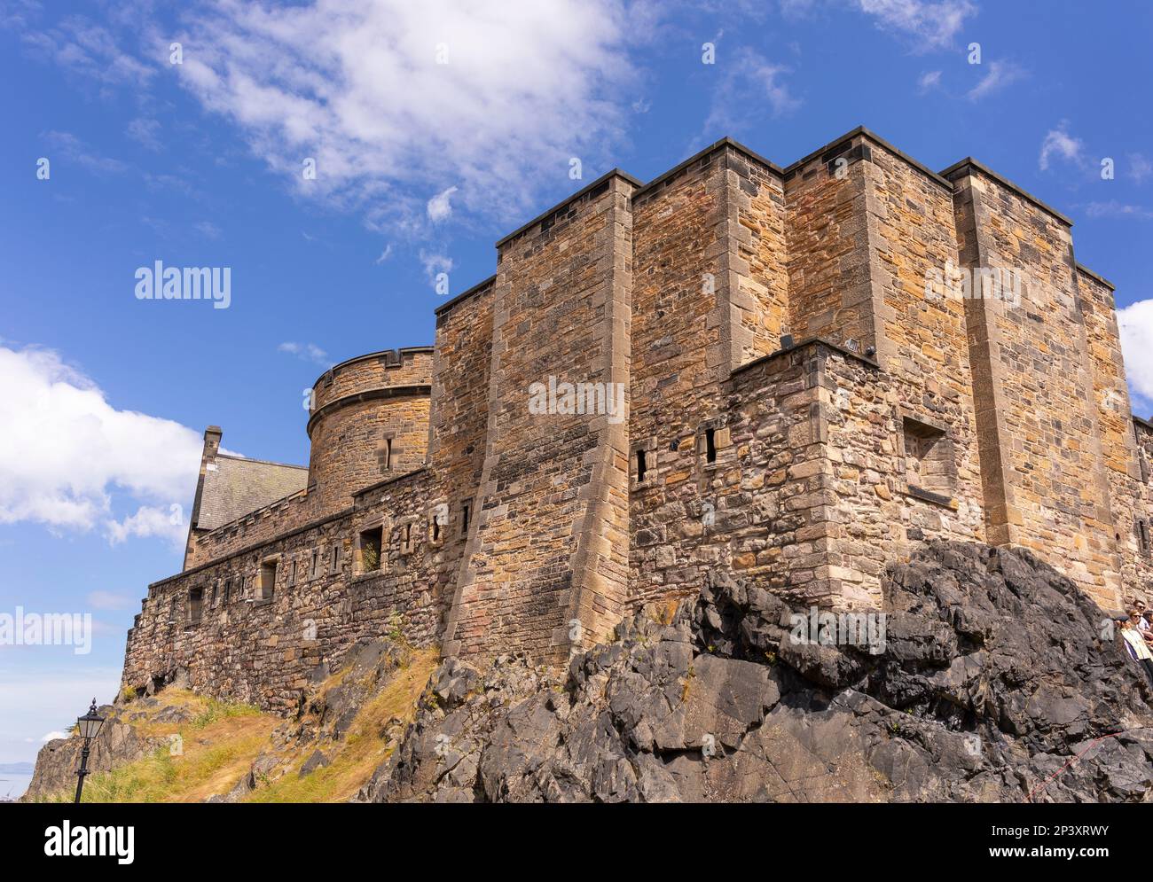 EDIMBURGO, ESCOCIA, EUROPA - Murallas del Castillo de Edimburgo Foto de stock