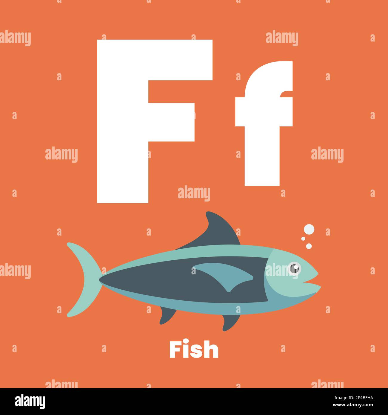 Palabras lindas del flashcard del alfabeto ABC de los niños con la