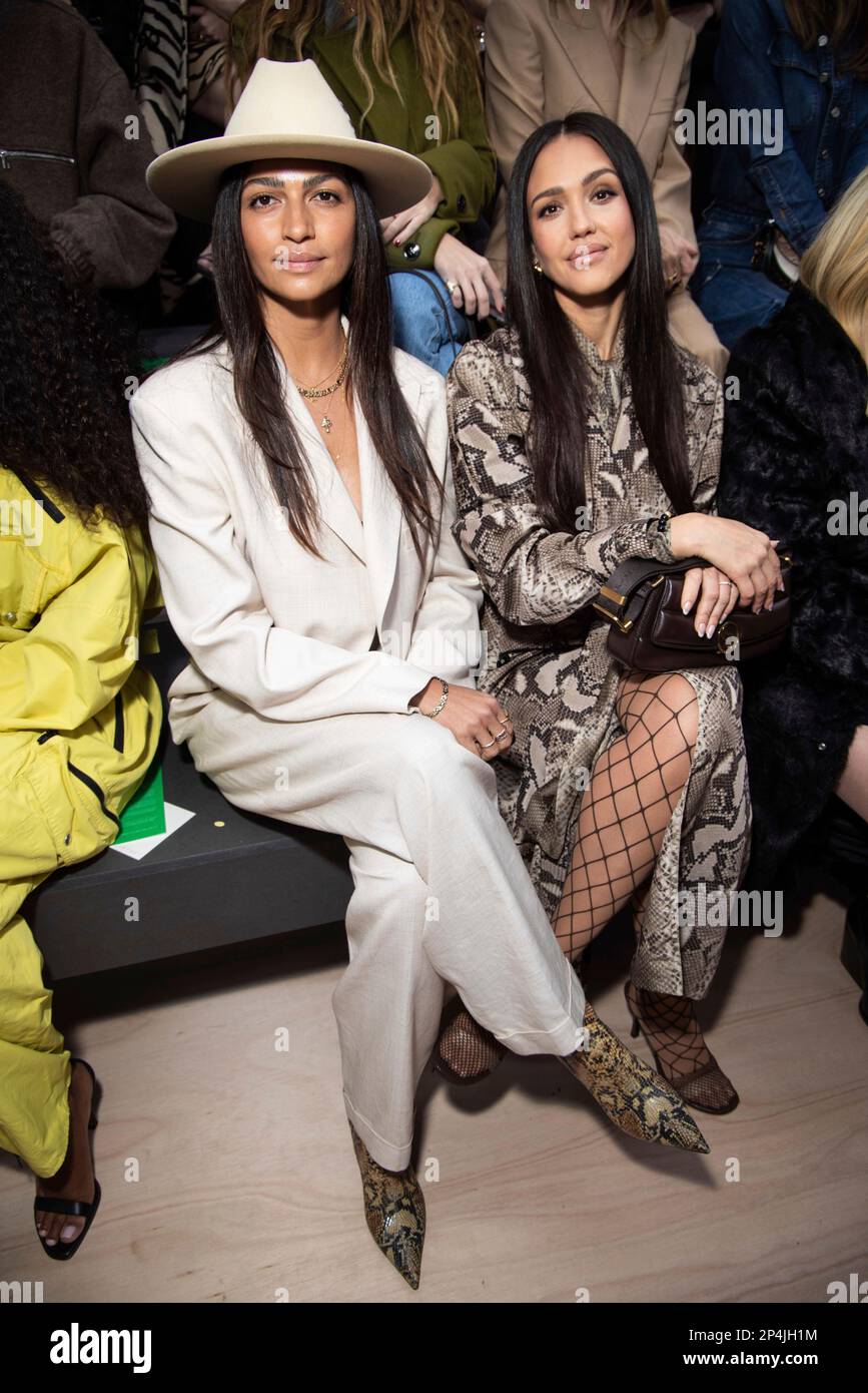 Camila Alves McConaughey, left, and Jessica Alba attend the Stella