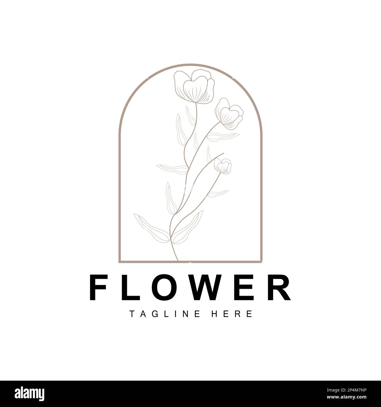 Logotipo floral, hojas y flores jardín botánico Vector, diseño floral de la vida Ilustración del Vector