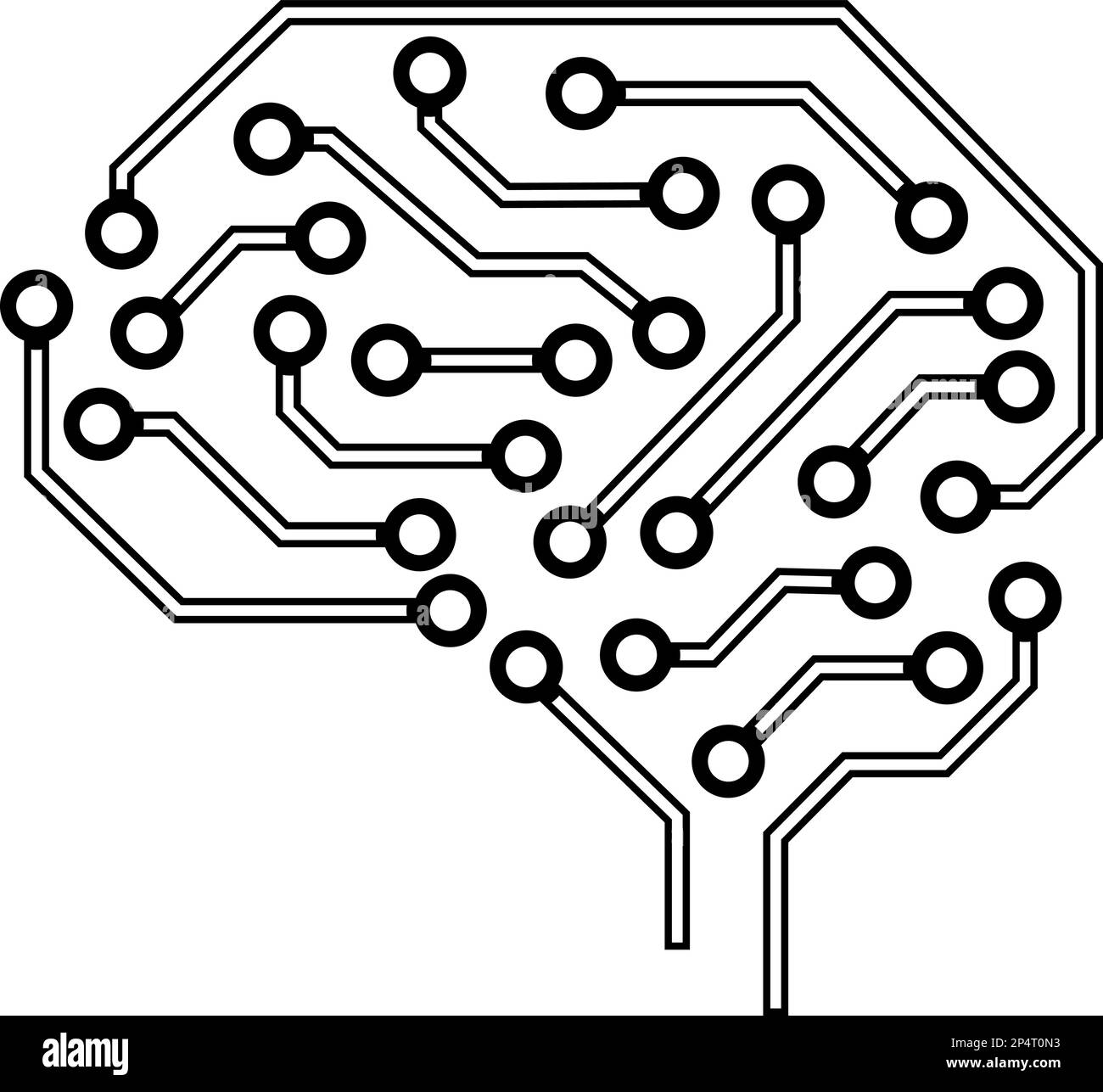 Vector icono del cerebro como concepto de la mente humana y la memoria Ilustración del Vector