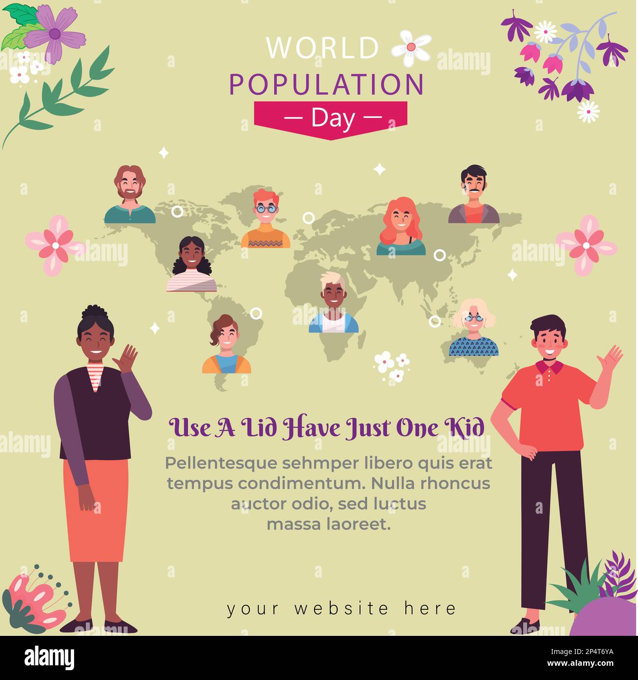 Día mundial de la población 11 de julio ilustración vectorial Diseño de plantilla Ilustración del Vector