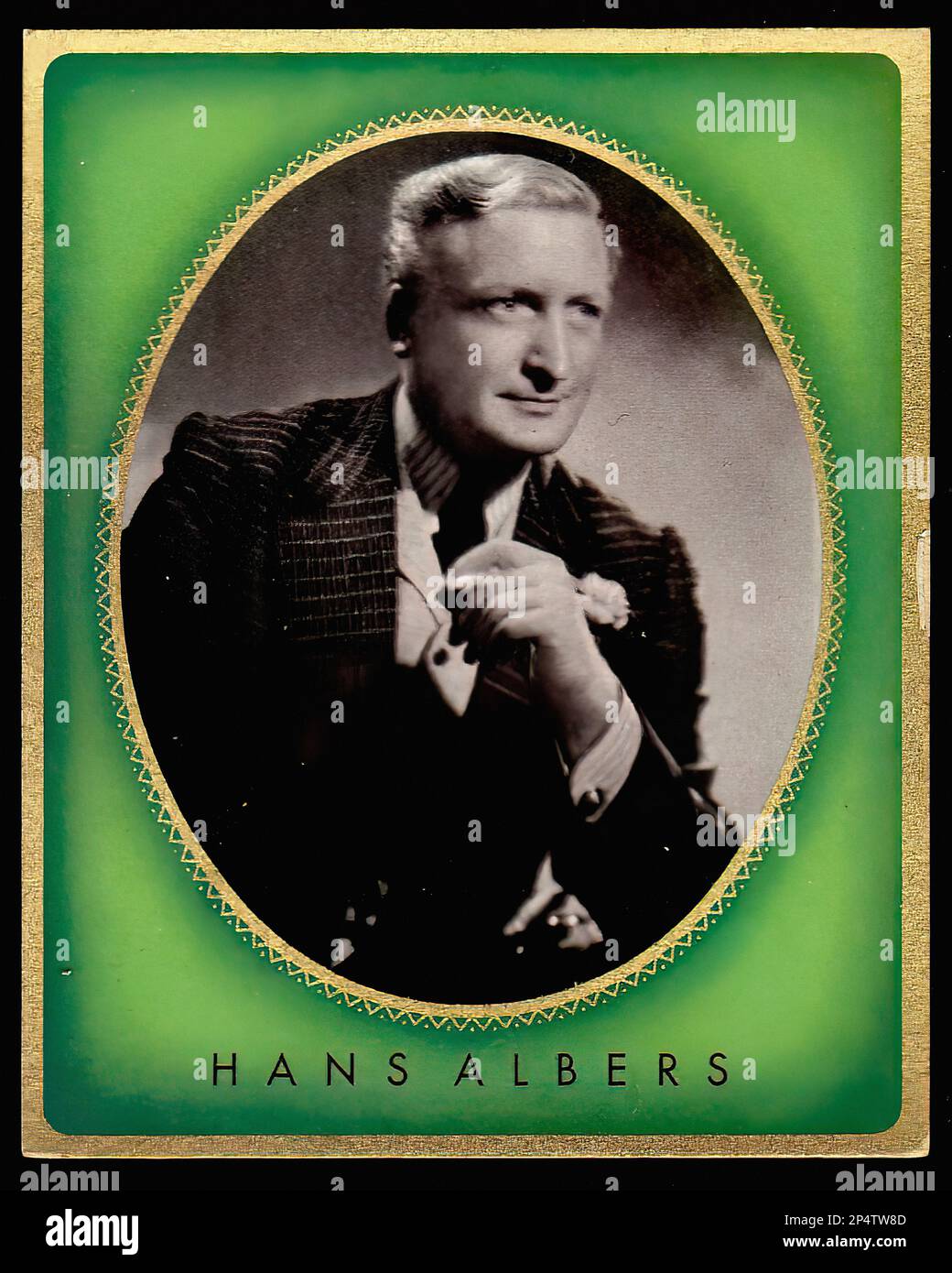 Retrato de Hans Albers - Vintage tarjeta de cigarrillo alemán 02 Foto de stock