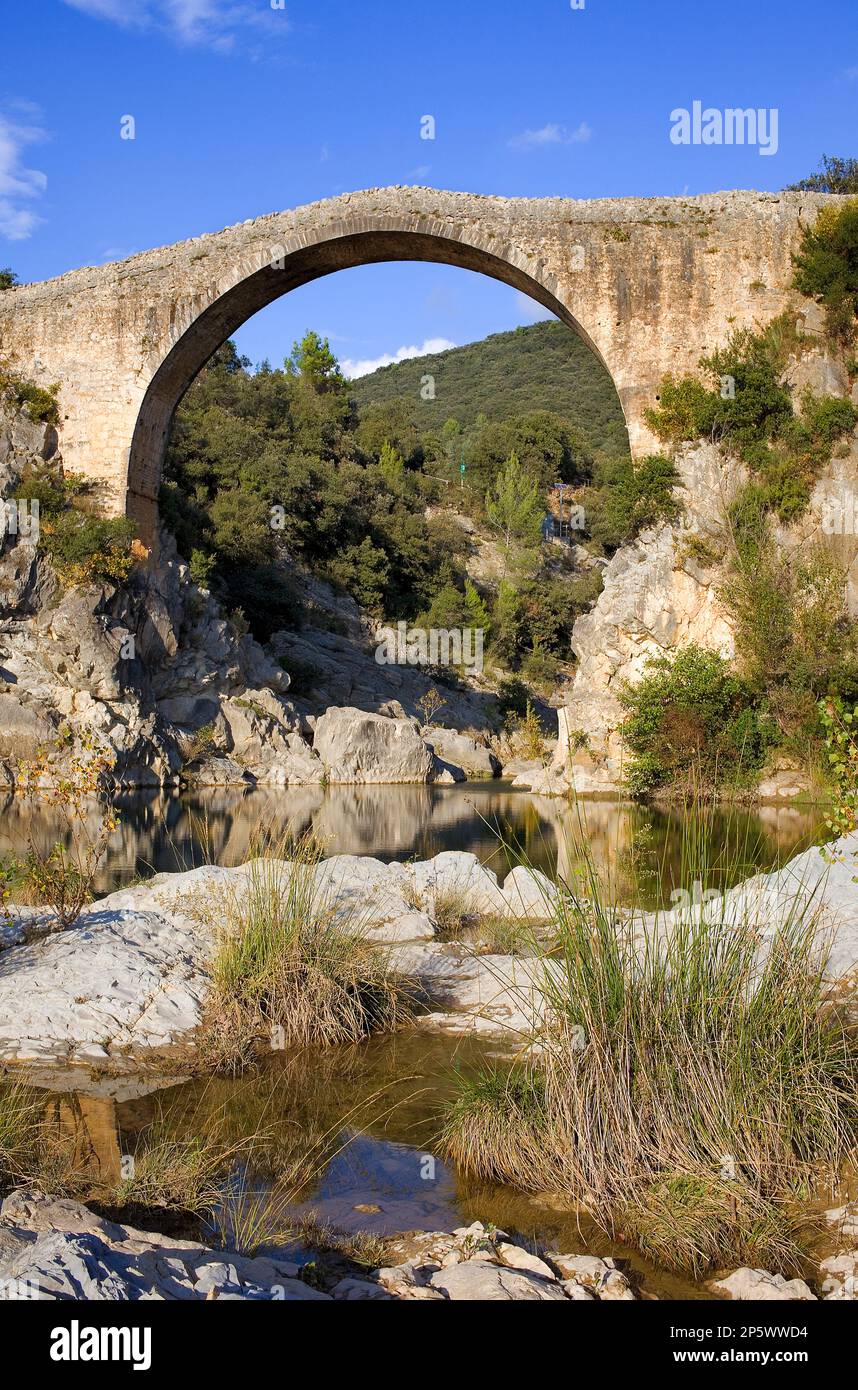 Puente sobre el río Llierca del siglo XIV, entre Sadernes y aldeas